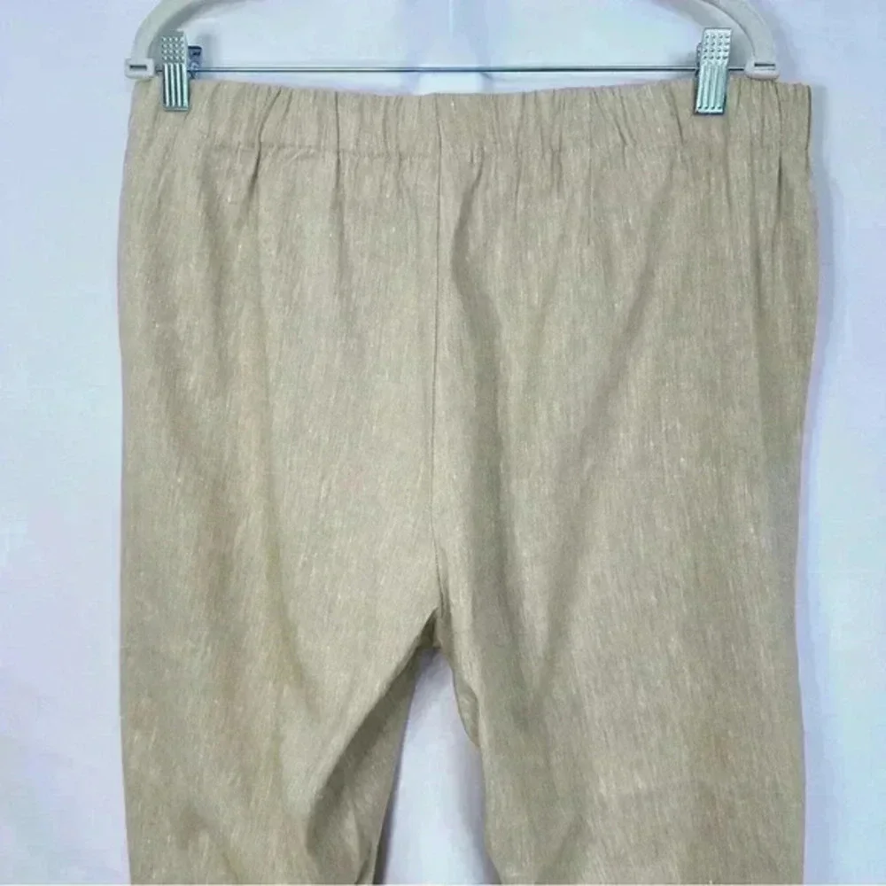 J. Jill Womens Pants Beige Size Large Linen Stretch Pull On Linen Blend‎